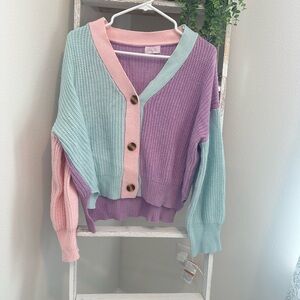 Pink Lily Pastel Button-Up Cardigan